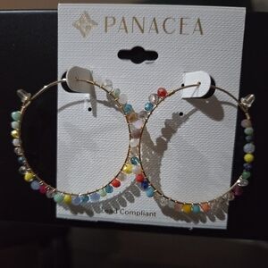Panacea Cache Multicolor Beaded Hoop Earrings